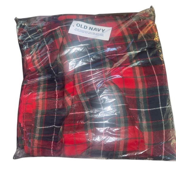 Old Navy plus size 3X mid rise flannel pajamas pants Navy tartan plaid lounge - Picture 2 of 2